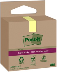 Memoblok 3M Post-it 622 RSS3CY 47.6x47.6mm geel 3 Stuk