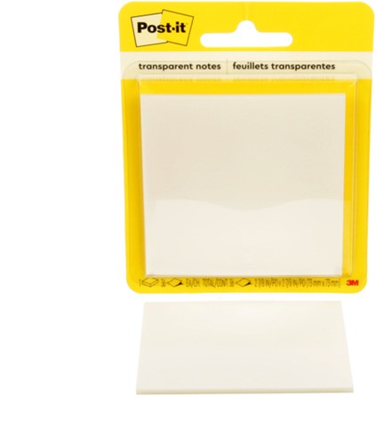 Memoblok 3M Post-it 73x73mm Transparant 1 Stuk