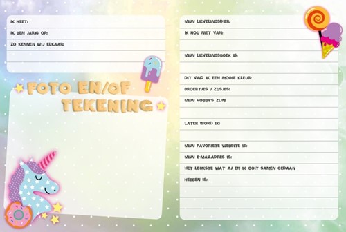 Vriendenboek Interstat Unicorn 1 Stuk-1