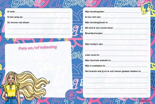 Vriendenboek Interstat Barbie 1 Stuk-3