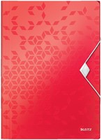 Elastomap Leitz WOW A4 3 kleppen PP rood 1 Stuk