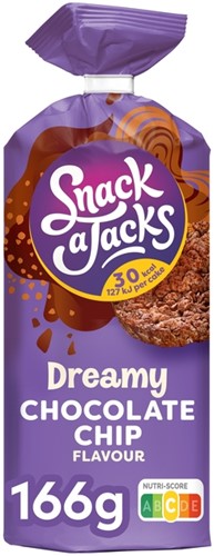 Rijstwafel Snack-a-Jacks chocololate chip 166 Gram