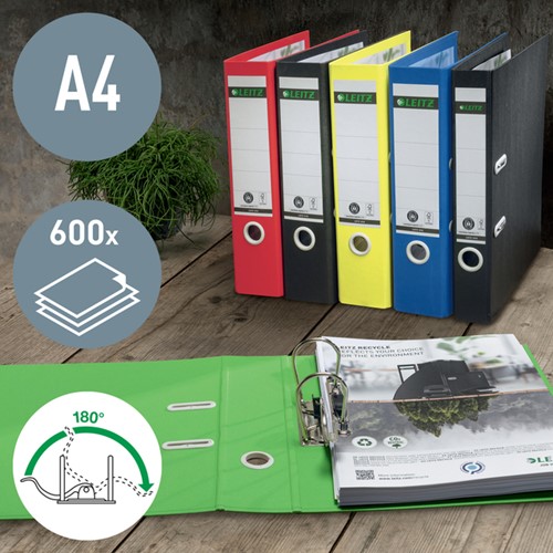 Ordner Leitz 180° Recycle 80 mm geel 1 Stuk-2