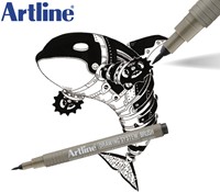 Fineliner Artline technisch brush zwart 1 Stuk-2