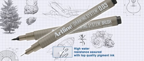 Fineliner Artline technisch brush zwart-1