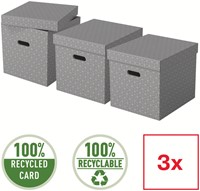 Opbergdoos Esselte home kubus 320x315x365mm grijs 3 stuks-2