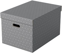 Opbergdoos Esselte home groot 355x305x510mm grijs 3 stuks