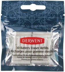 Navulling Derwent gum op batterijen 30 stuks wit 30 Stuk