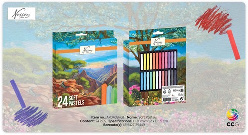 Pastelkrijt Nassau fine art zacht 24 stuks assorti 1 Doos