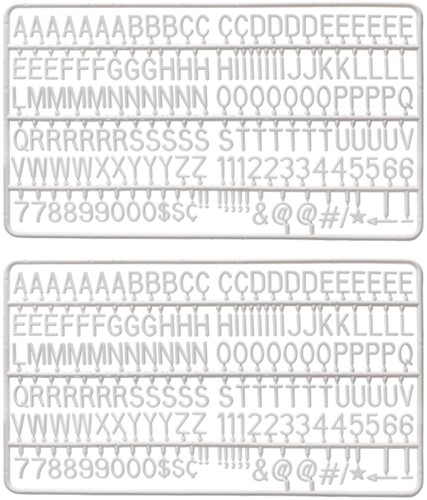 Letter set IEZZY voor letterbord 2x150 wit 1 Stuk