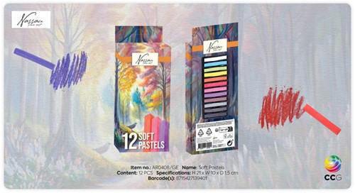 Pastelkrijt Nassau fine art zacht 12 stuks assorti 1 Doos-3