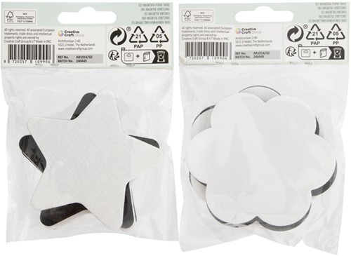 Canvas Nassau fine art ster en bloem 13cm magn 4 Stuk