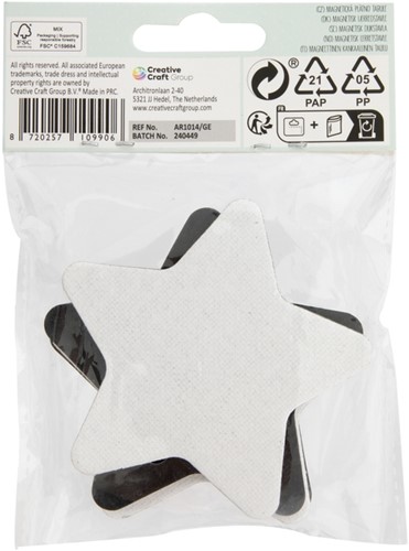 Canvas Nassau fine art ster en bloem 13cm magn 4 Stuk-2