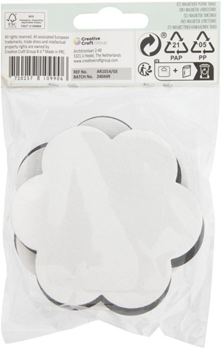 Canvas Nassau fine art ster en bloem 13cm magn 4 Stuk-3