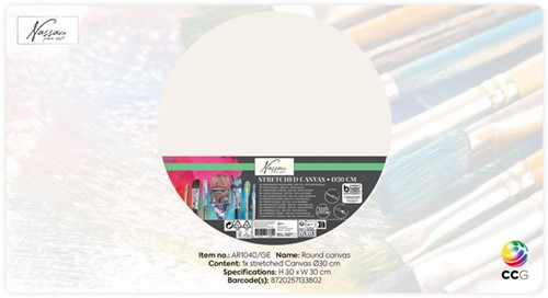 Canvas Nassau fine art rond 30cm katoen 1 Stuk-3