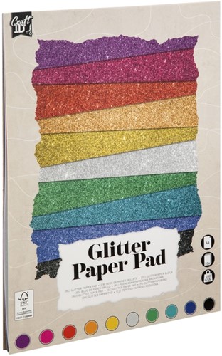 Hobbykarton glitter CarftID 24x34cm 180gr 10v 10kl 10 Vel