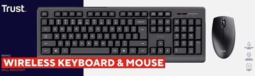 Toetsenbord Trust Primo draadloos + muis 1 Stuk-3