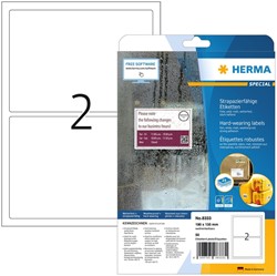 Etiket HERMA 8333 190x135mm weerbest wit 50st 25 Vel