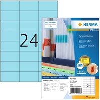 Etiket HERMA 4408 70x37mm blauw 2400 etiketten 100 Vel