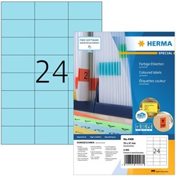 Etiket HERMA 4408 70x37mm blauw 2400 etiketten 100 Vel