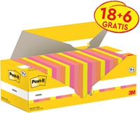 Memoblok 3M Post-it 654-COL 76x76mm kleur ass 24 Stuk