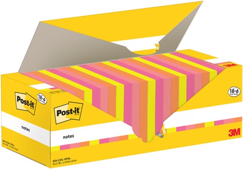 Memoblok 3M Post-it 654-COL 76x76mm kleur ass 24 Stuk-2