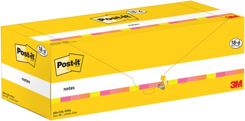 Memoblok 3M Post-it 654-COL 76x76mm kleur ass 24 Stuk-1
