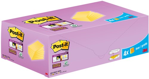 Memoblok 3M Post-it 655-SSCY 76x127mm geel 24 Stuk-2
