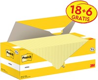 Memoblok 3M Post-it 655-CY 76x127mm geel 24 Stuk