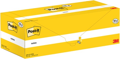 Memoblok 3M Post-it 655-CY 76x127mm geel 24 Stuk-1