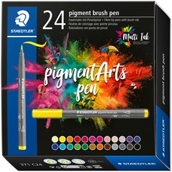 Brushpen Staedtler pigment pen etui 24 st 24 Stuk