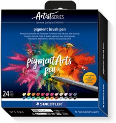 Brushpen Staedtler pigment pen etui 24 st 24 Stuk