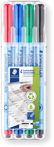 Viltstift Staedtler OHP Lumo M 305 non perm ass 4 Stuk
