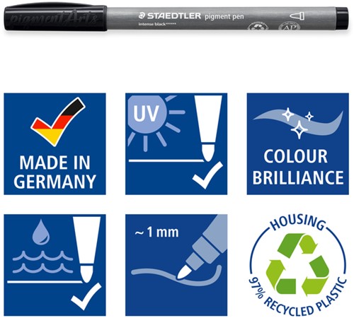 Fijnschrijver Staedtler PigmentArts Intens zwart-2