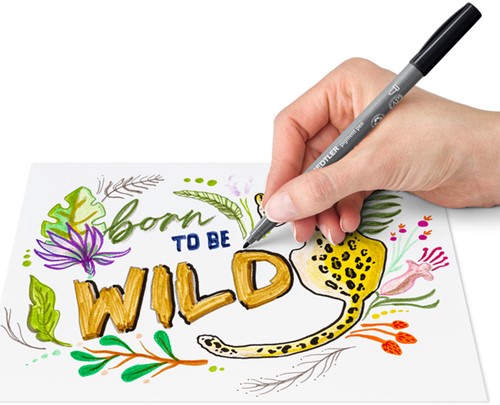 Fijnschrijver pigment pen intens zwart 1 Stuk-3