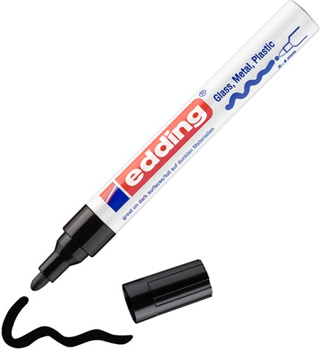 Paintmarker edding 750 oliebasis 2-4mm crea zwart 1 Stuk-2