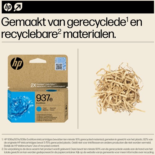 Inktcartridge HP 4S6W6NE 937E Evomore blauw 1 Stuk-2