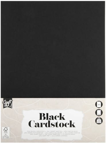 Hobbykarton CraftID A4 220gr zwart 10 vel 10 Vel