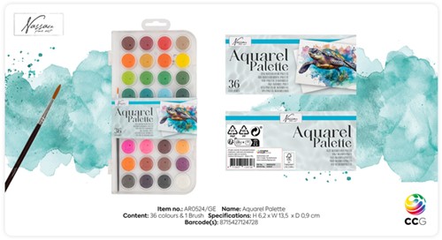 Aquarelverf Nassau fine art doos a 36 napjes 1 Doos-1