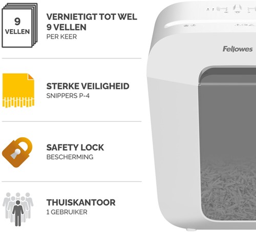 Papiervernietiger Fellowes LX50 4x37mm wit 1 Stuk-3