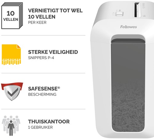Papiervernietiger Fellowes LX65 4x40mm wit 1 Stuk-3