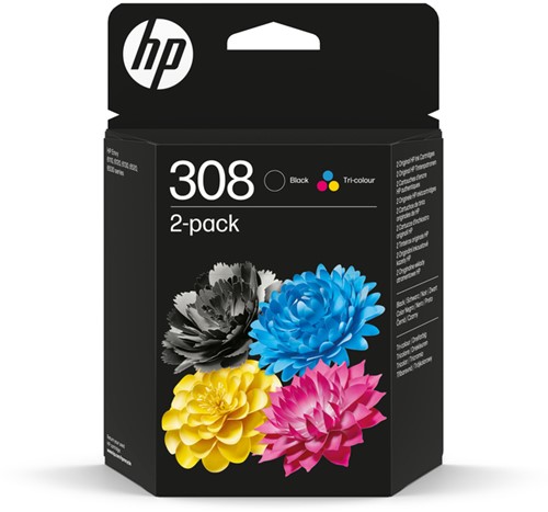 Inktcartridge HP 6L6S6UE 308 zwart + 3 kleuren 1 Stuk