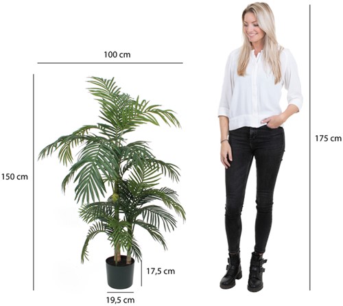 Kunstplant Mica Areca palm in plastic pot 1 Stuk-1