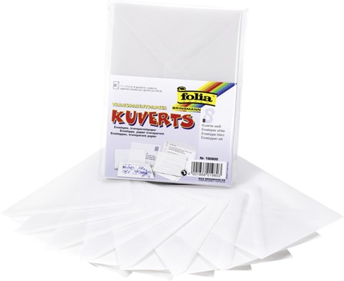 Envelop Folia A6 115gr set 8 stuks transparant 8 Stuk