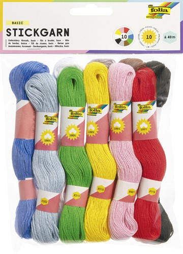 Borduurgaren Folia 10 strengen 4m assorti 10 Stuk