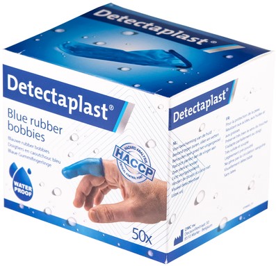Vingerlingen Detectaplast rubber blauw 50 Stuk