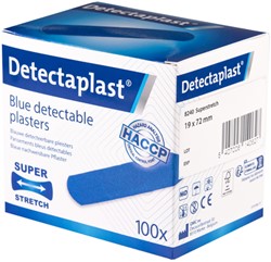 Elastische bl textielpleister Detectaplast 19x72mm 100 Stuk
