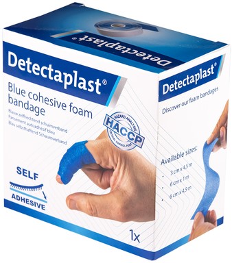 Foamverband blauw Detectaplast 6cmx4.5m 1 Stuk