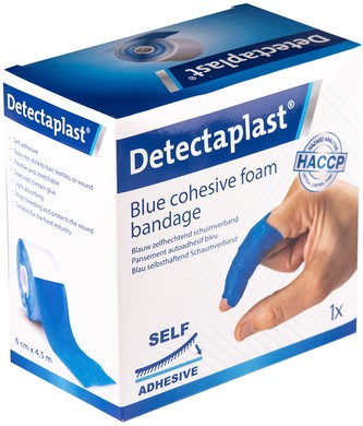 Foamverband blauw Detectaplast 6cmx4.5m 1 Stuk-3