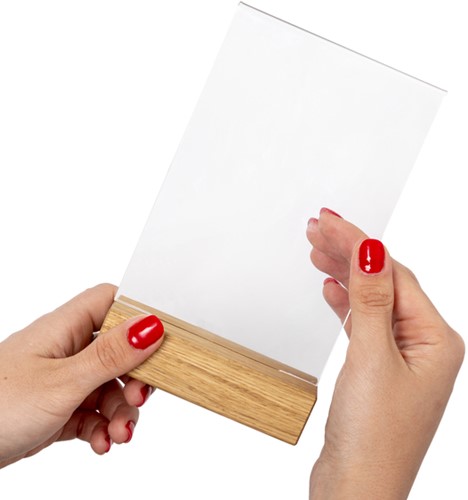 Menukaarthouder IEZZY T tafeldisplay A4 hout 1 Stuk-3